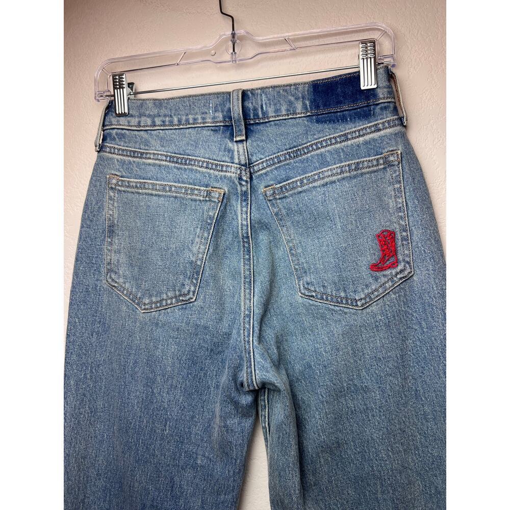 A&F High Rise 90's Relaxed Cowboy Embroidered Jeans 25 - Picture 4 of 9